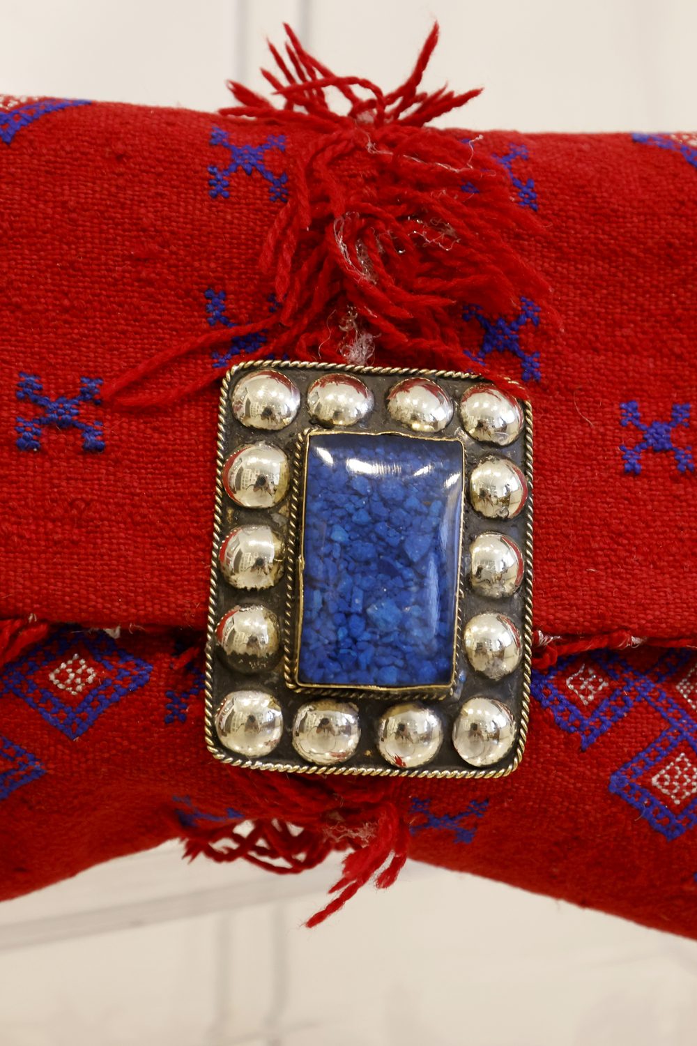 Kilim Rojo cruces 18 x 26 cm